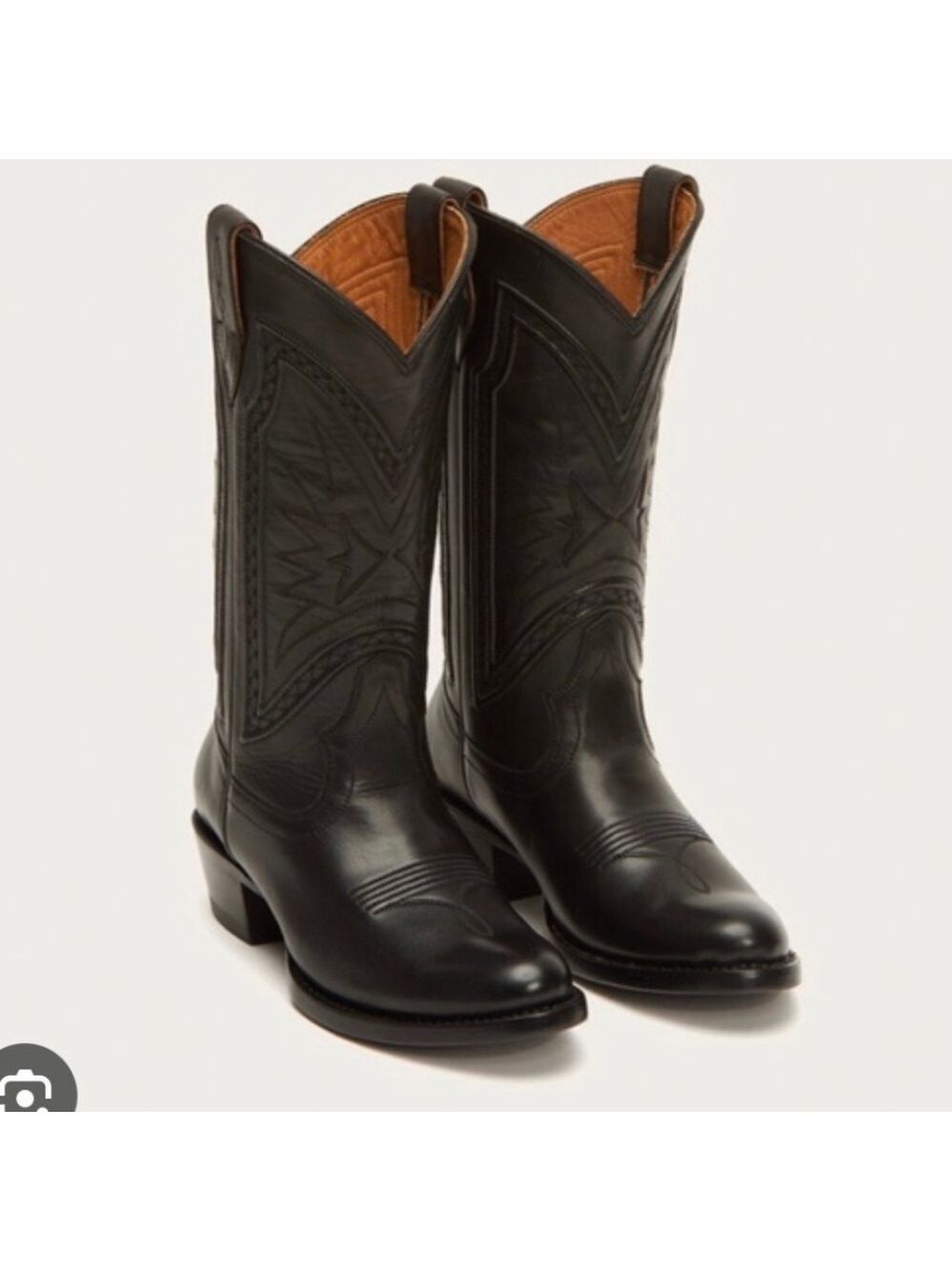 Frye Rosalind Braid Leather Wester Boot size 6 Black